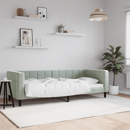 Letto da Giorno Grigio Chiaro 80x200 cm in Velluto | homemem39
