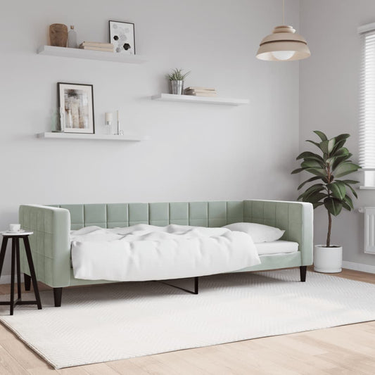 Letto da Giorno Grigio Chiaro 80x200 cm in Velluto | homemem39