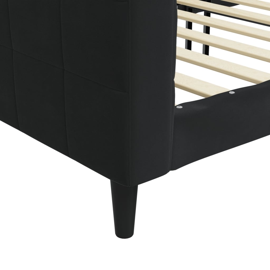 Letto da Giorno Nero 80x200 cm in Velluto | homemem39