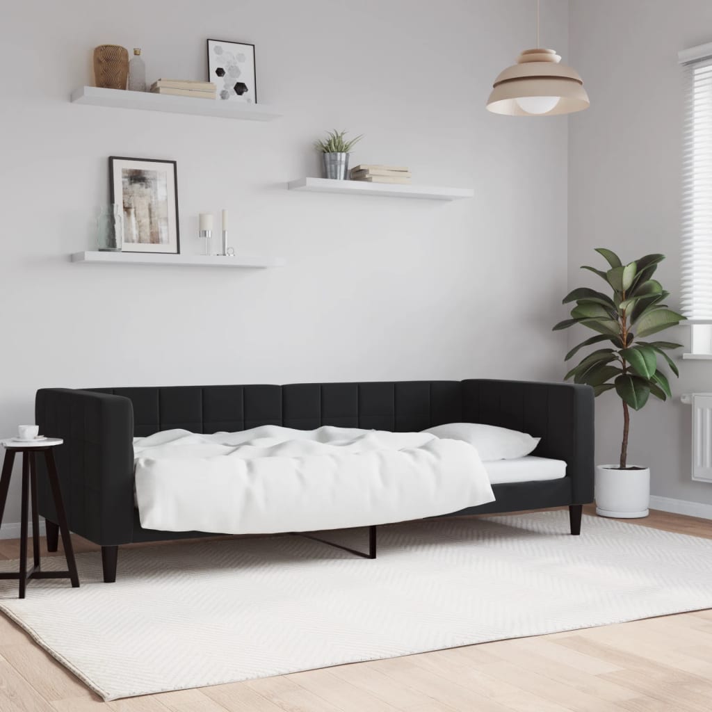 Letto da Giorno Nero 80x200 cm in Velluto | homemem39