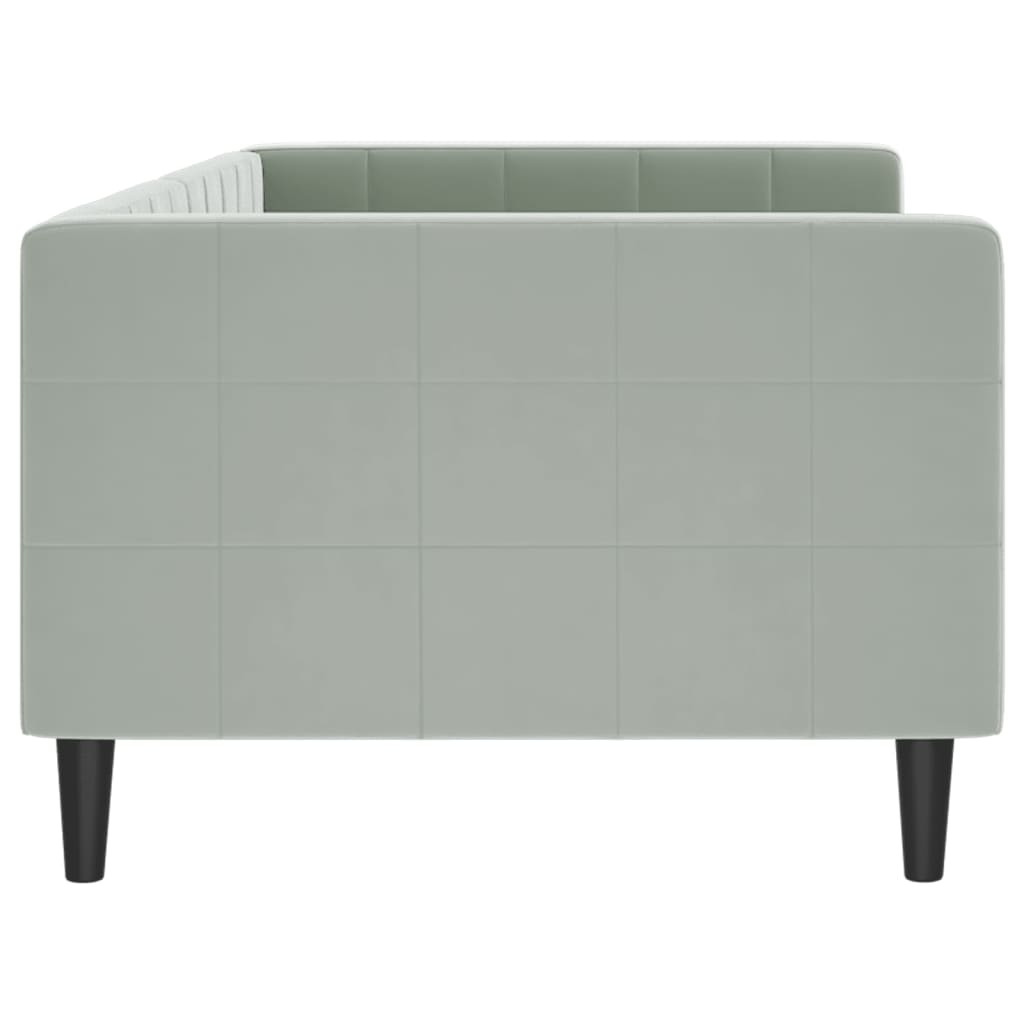 Letto da Giorno Grigio Chiaro 90x200 cm in Velluto