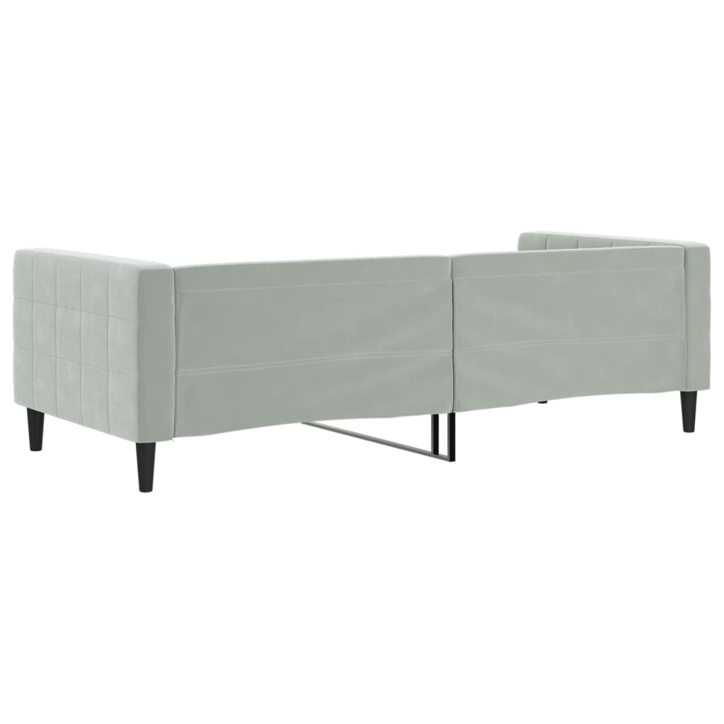Letto da Giorno Grigio Chiaro 90x200 cm in Velluto - homemem39