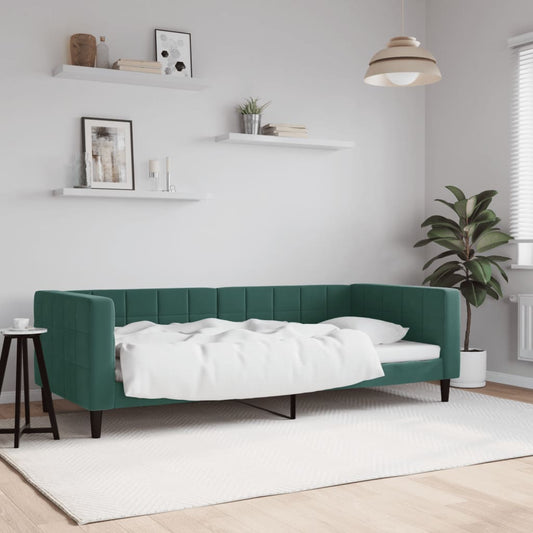 Letto da Giorno Verde Scuro 90x200 cm in Velluto - homemem39