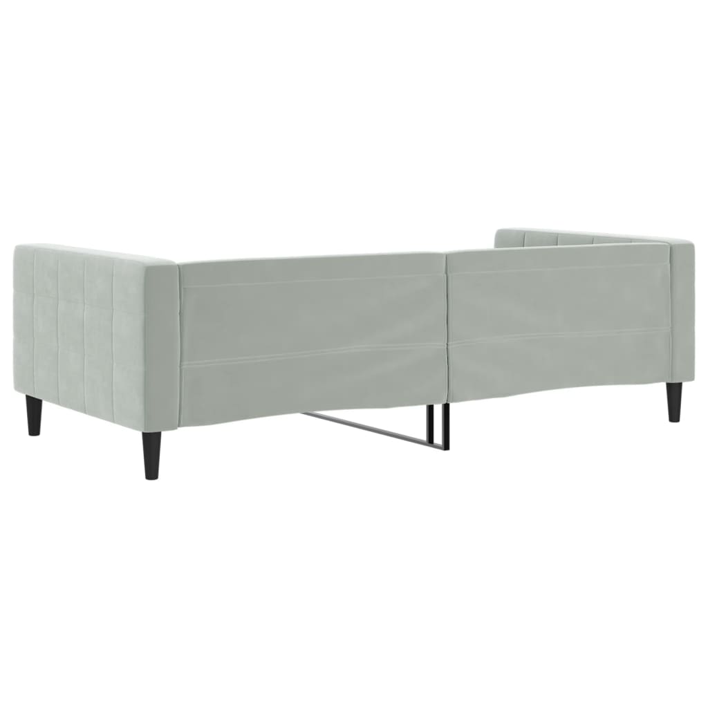 Letto da Giorno Grigio Chiaro 100x200 cm in Velluto - homemem39