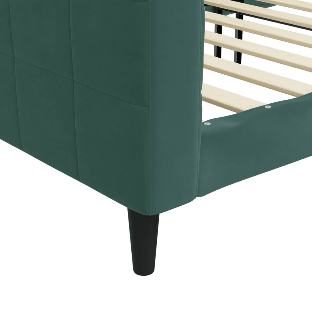 Letto da Giorno Verde Scuro 100x200 cm in Velluto - homemem39