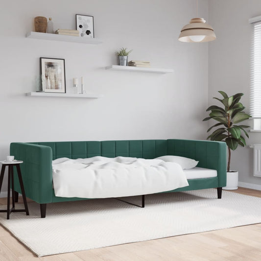 Letto da Giorno Verde Scuro 100x200 cm in Velluto - homemem39