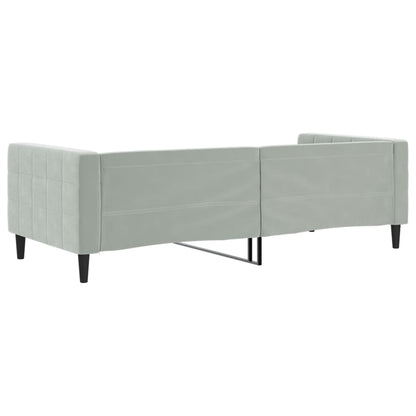 Letto da Giorno Grigio Chiaro 90x190 cm in Velluto