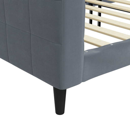 Letto da Giorno Grigio Scuro 90x190 cm in Velluto - homemem39