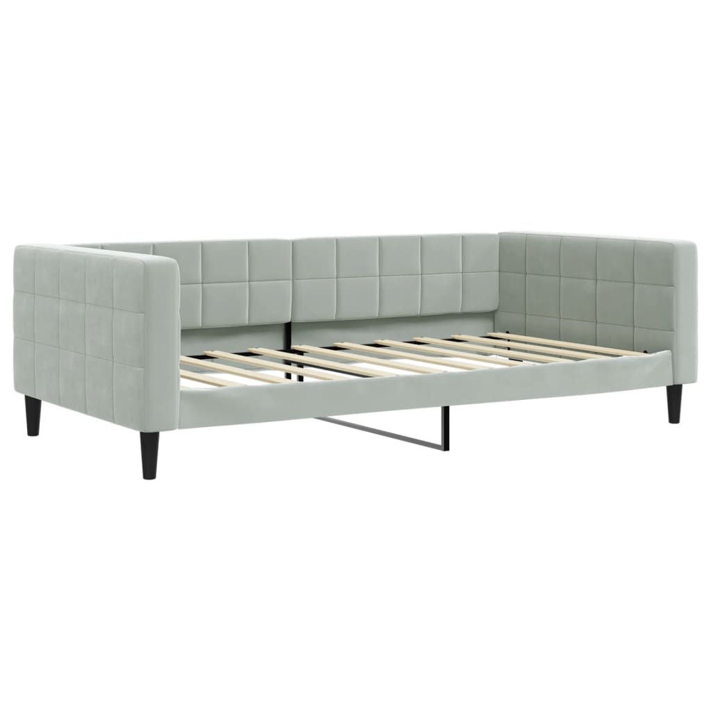 Letto da Giorno Grigio Chiaro 100x190 cm in Velluto | homemem39