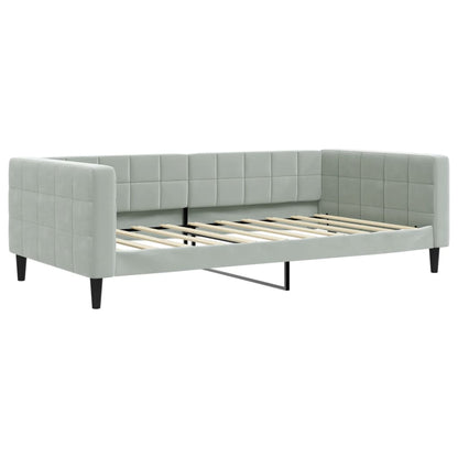 Letto da Giorno Grigio Chiaro 100x190 cm in Velluto | homemem39