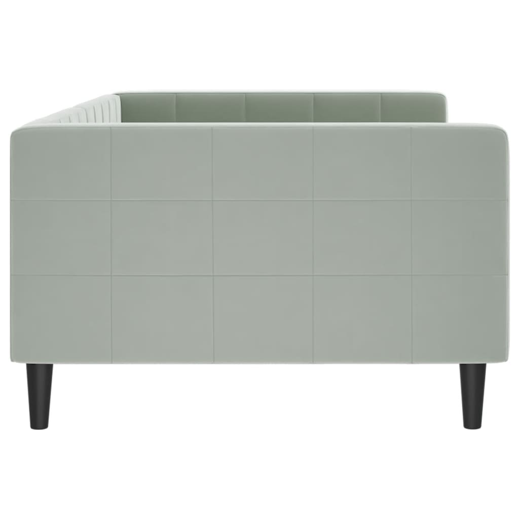 Letto da Giorno Grigio Chiaro 100x190 cm in Velluto