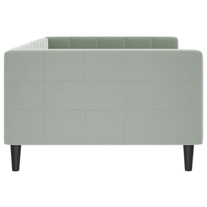 Letto da Giorno Grigio Chiaro 100x190 cm in Velluto