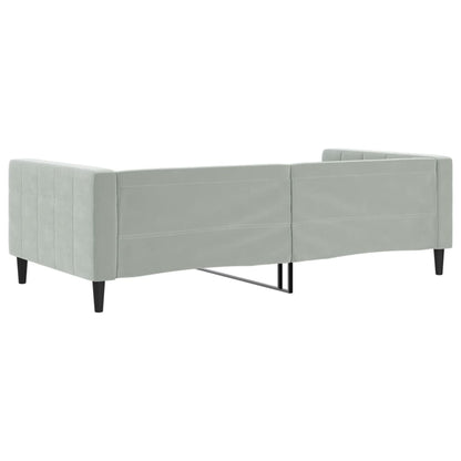 Letto da Giorno Grigio Chiaro 100x190 cm in Velluto | homemem39