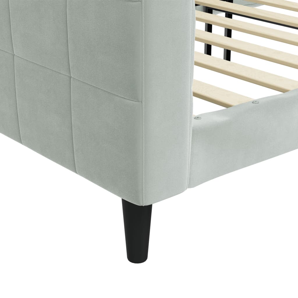 Letto da Giorno Grigio Chiaro 100x190 cm in Velluto | homemem39