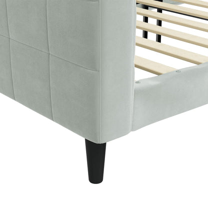 Letto da Giorno Grigio Chiaro 100x190 cm in Velluto | homemem39