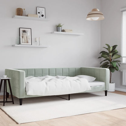 Letto da Giorno Grigio Chiaro 100x190 cm in Velluto | homemem39