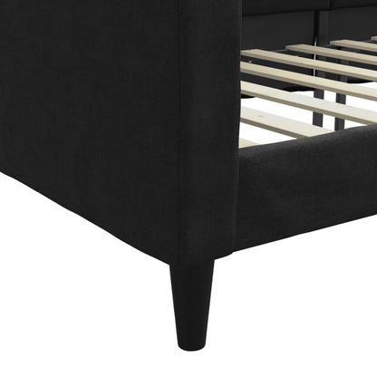 Letto da Giorno Nero 80x200 cm in Tessuto