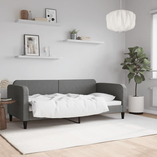 Letto da Giorno Grigio Scuro 90x190 cm in Tessuto - homemem39