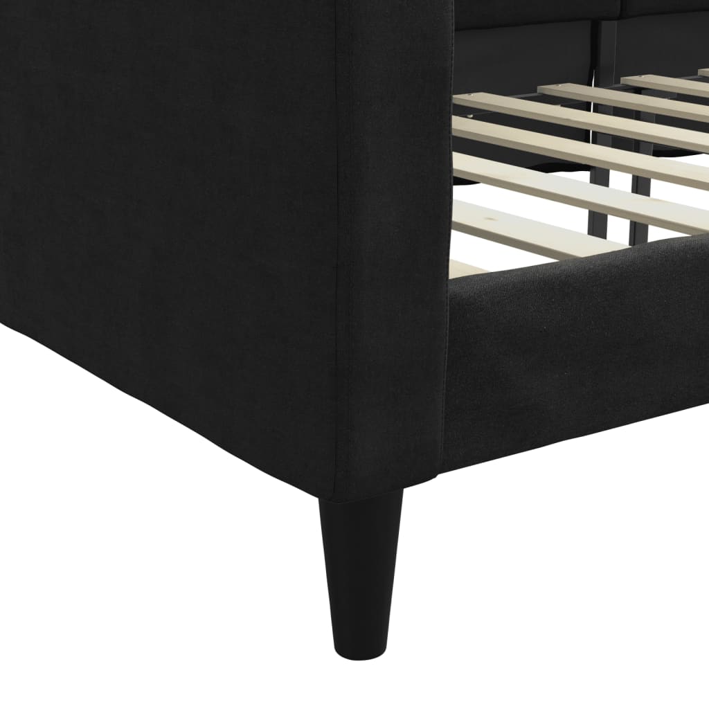 Letto da Giorno Nero 90x190 cm in Tessuto - homemem39