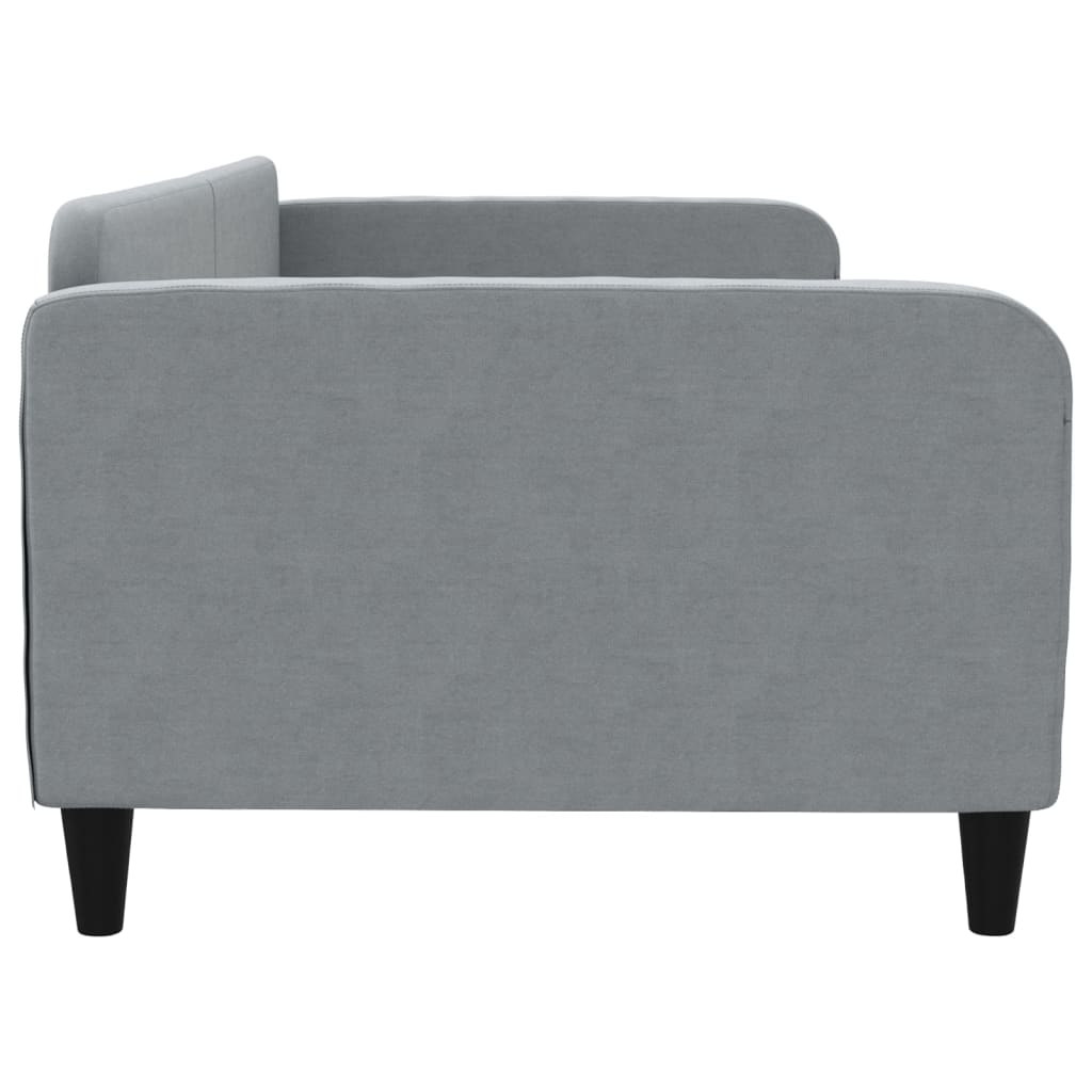 Letto da Giorno Grigio Chiaro 100x190 cm in Tessuto