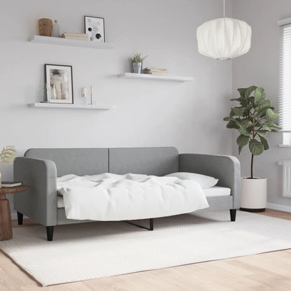 Letto da Giorno Grigio Chiaro 100x190 cm in Tessuto | homemem39