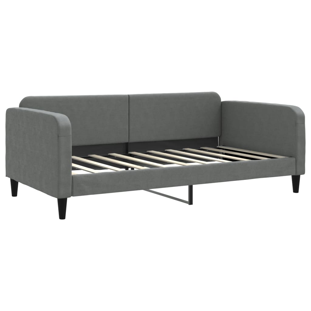 Letto da Giorno Grigio Scuro 100x190 cm in Tessuto