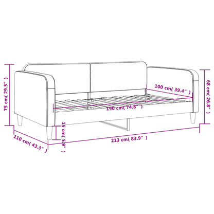 Letto da Giorno Grigio Scuro 100x190 cm in Tessuto | homemem39