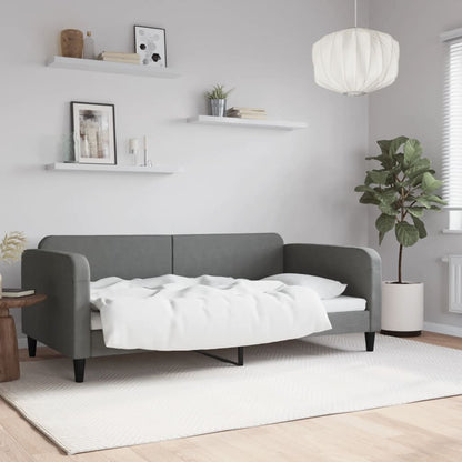 Letto da Giorno Grigio Scuro 100x190 cm in Tessuto | homemem39