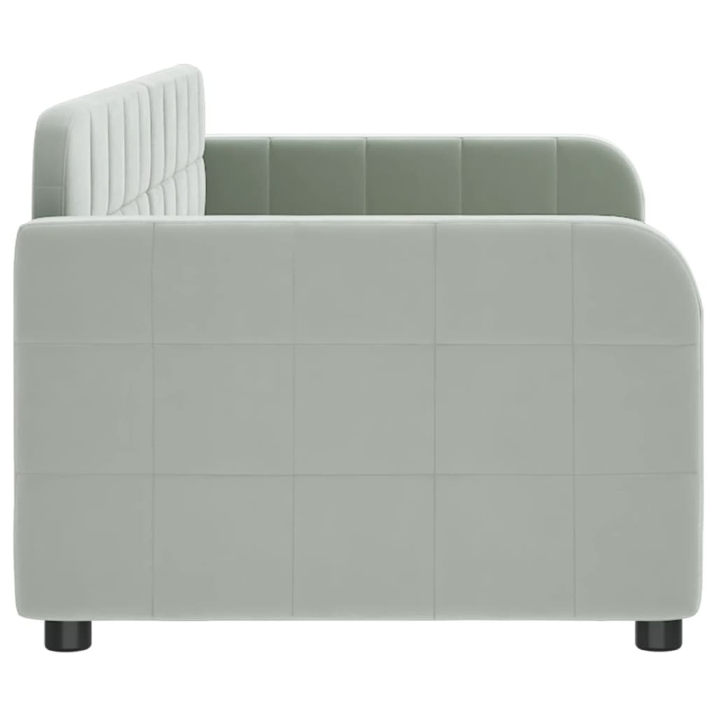 Letto da Giorno Grigio Chiaro 80x200 cm in Velluto