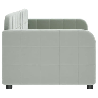 Letto da Giorno Grigio Chiaro 80x200 cm in Velluto