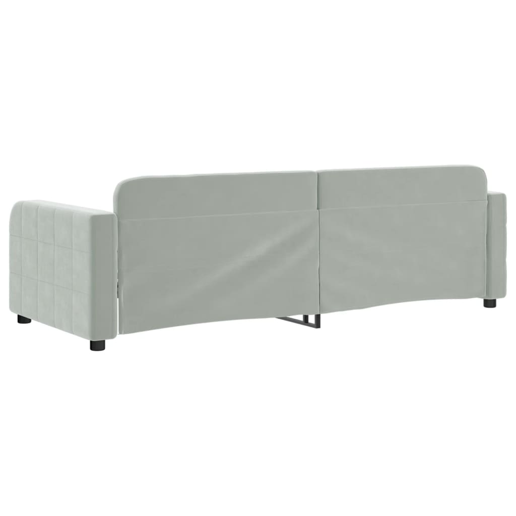 Letto da Giorno Grigio Chiaro 80x200 cm in Velluto - homemem39