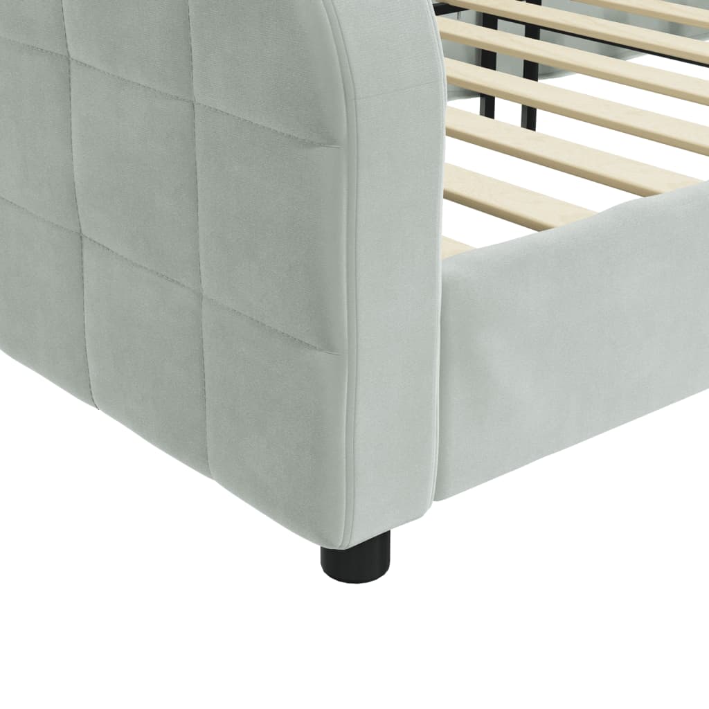 Letto da Giorno Grigio Chiaro 80x200 cm in Velluto - homemem39