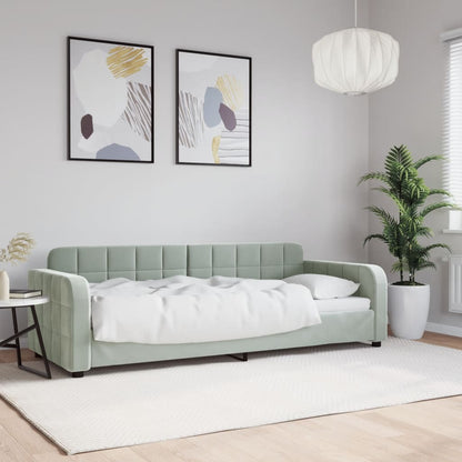 Letto da Giorno Grigio Chiaro 80x200 cm in Velluto - homemem39
