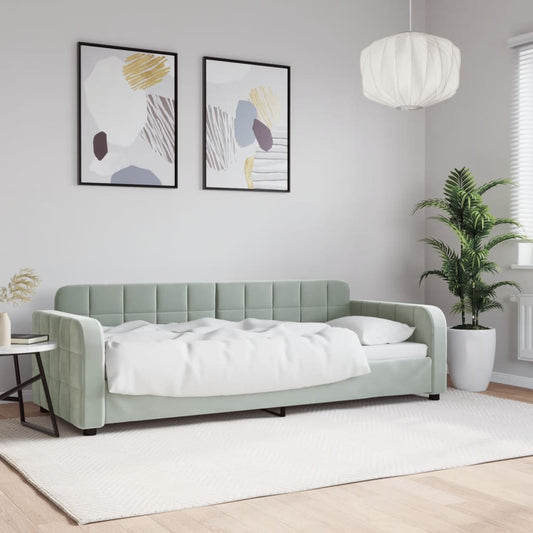 Letto da Giorno Grigio Chiaro 80x200 cm in Velluto - homemem39