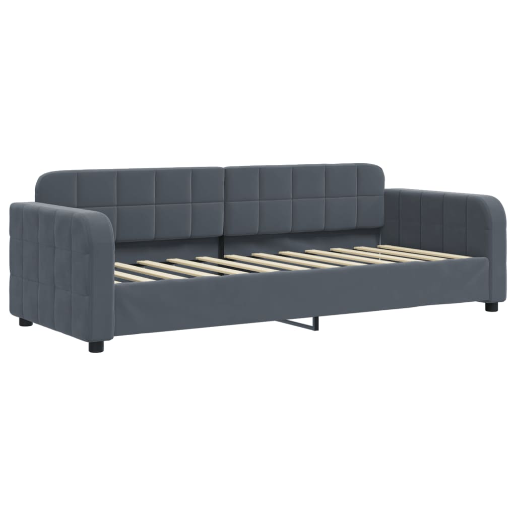 Letto da Giorno Grigio Scuro 80x200 cm in Velluto - homemem39