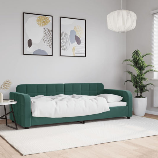 Letto da Giorno Verde Scuro 80x200 cm in Velluto - homemem39