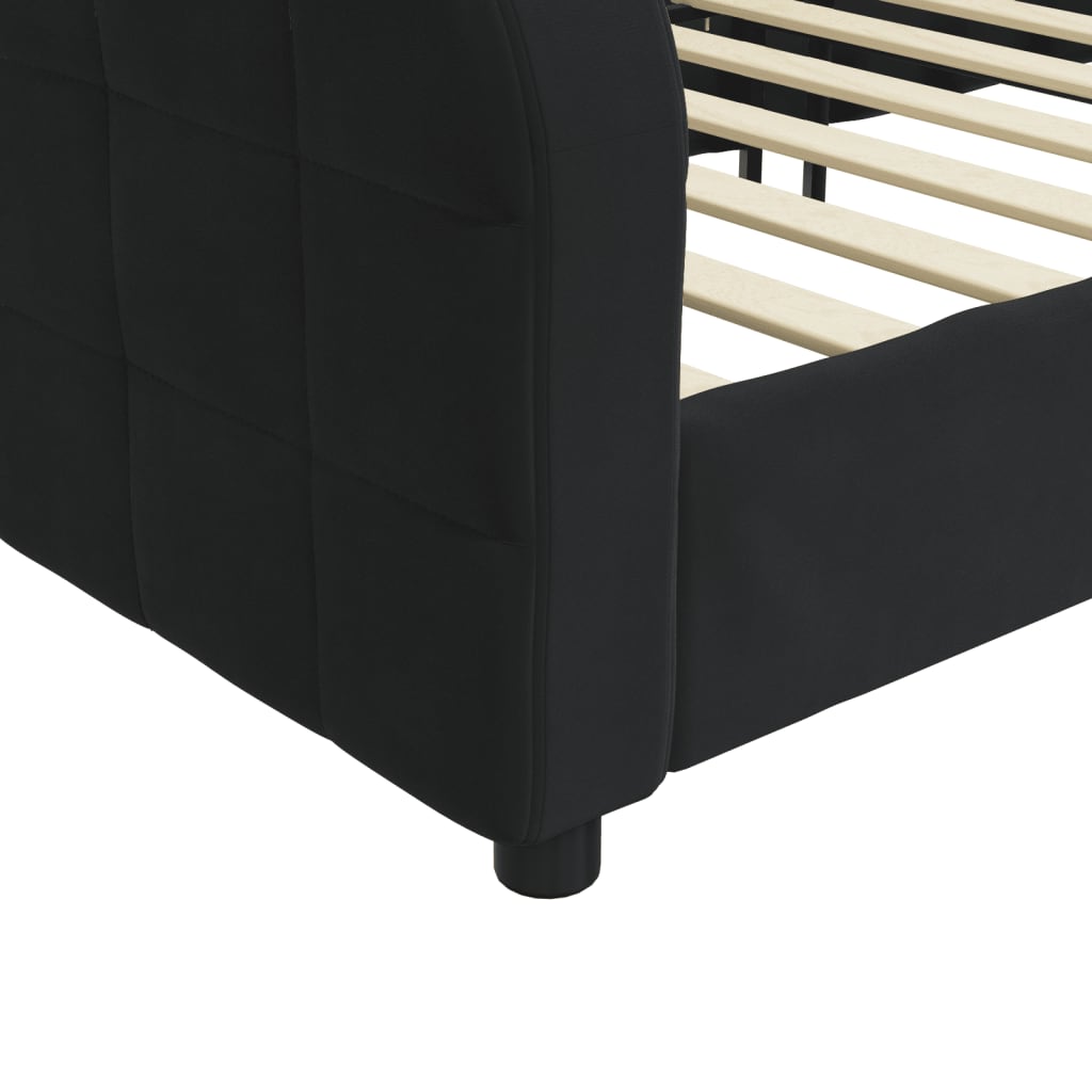 Letto da Giorno Nero 80x200 cm in Velluto | homemem39