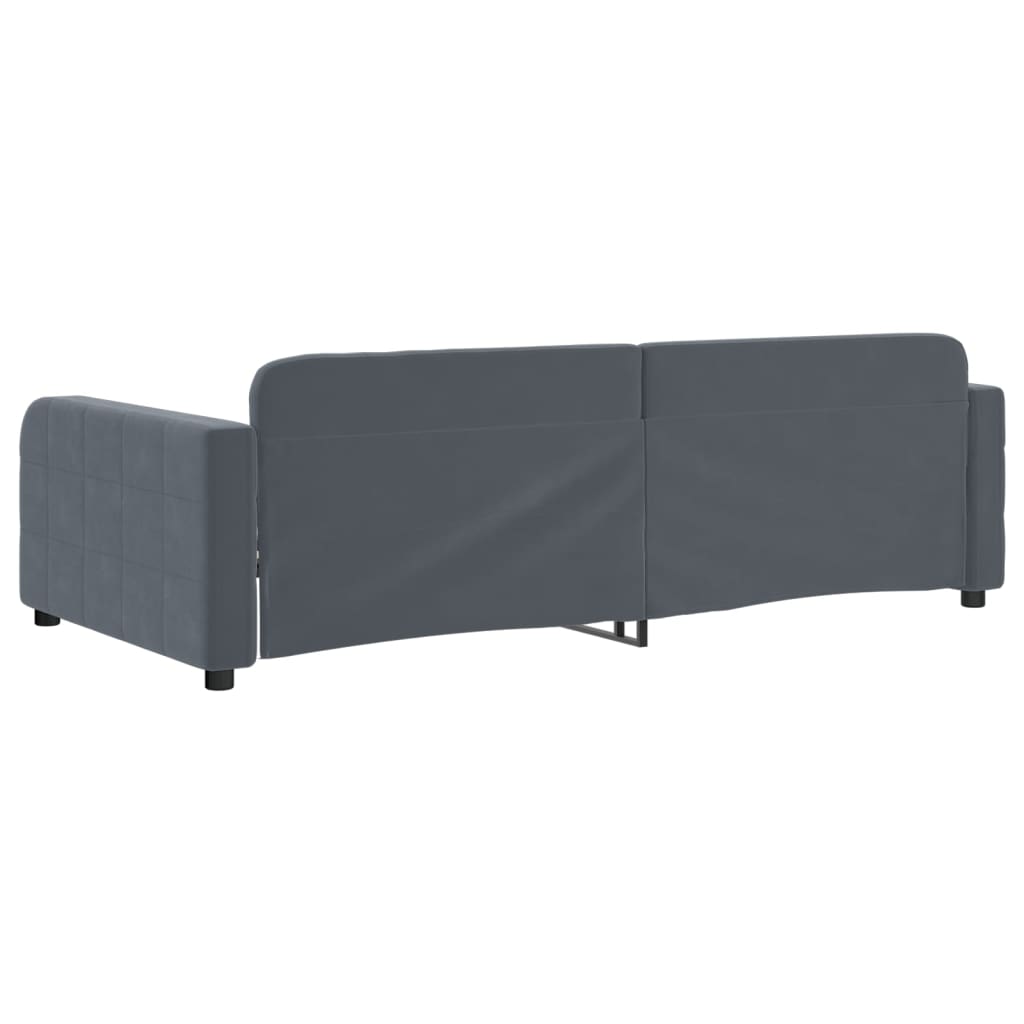 Letto da Giorno Grigio Scuro 90x200 cm in Velluto - homemem39