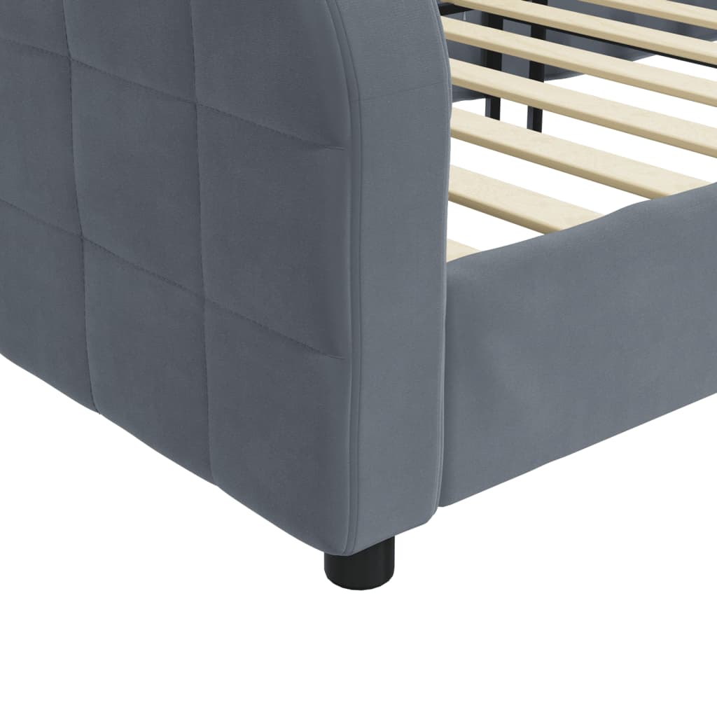Letto da Giorno Grigio Scuro 90x200 cm in Velluto - homemem39