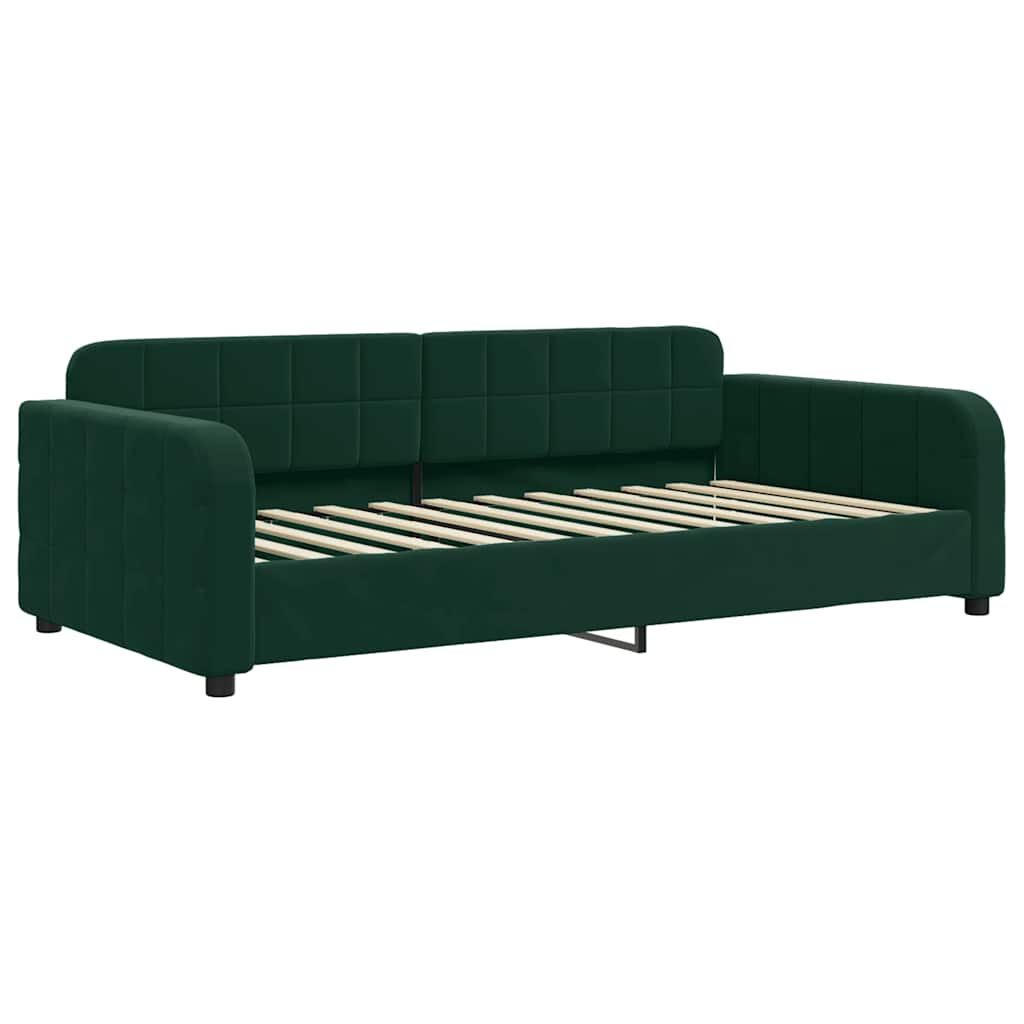 Letto da Giorno Verde Scuro 90x200 cm in Velluto