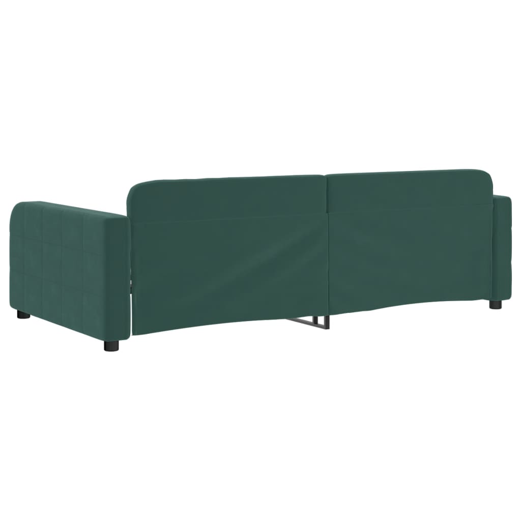 Letto da Giorno Verde Scuro 90x200 cm in Velluto - homemem39