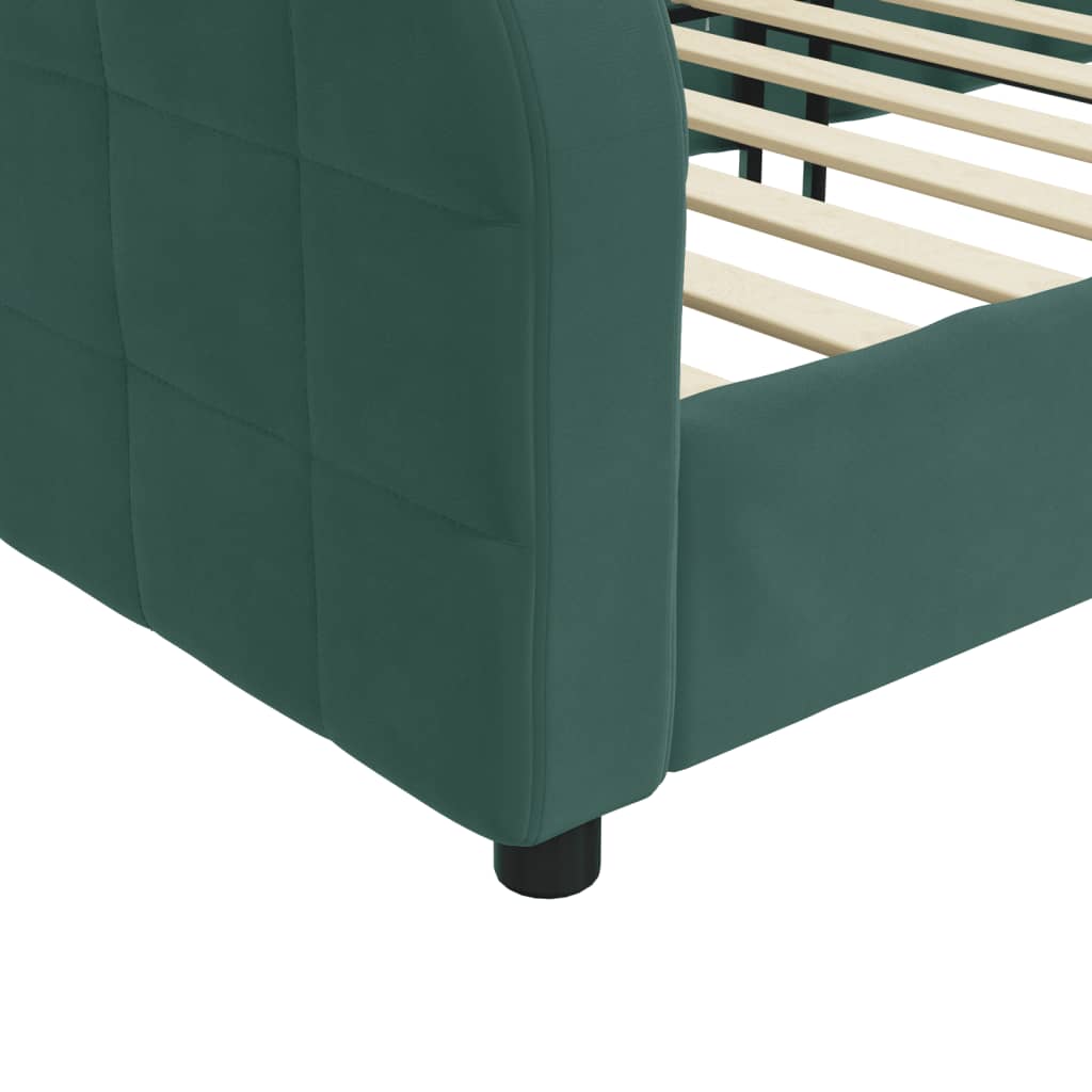 Letto da Giorno Verde Scuro 90x200 cm in Velluto - homemem39