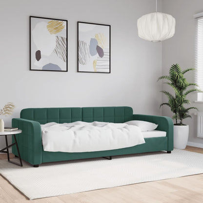 Letto da Giorno Verde Scuro 90x200 cm in Velluto - homemem39