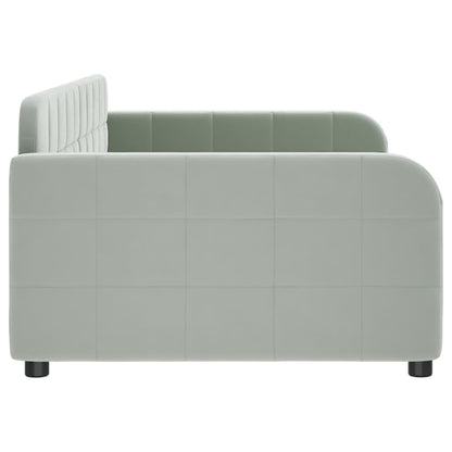 Letto da Giorno Grigio Chiaro 100x200 cm in Velluto