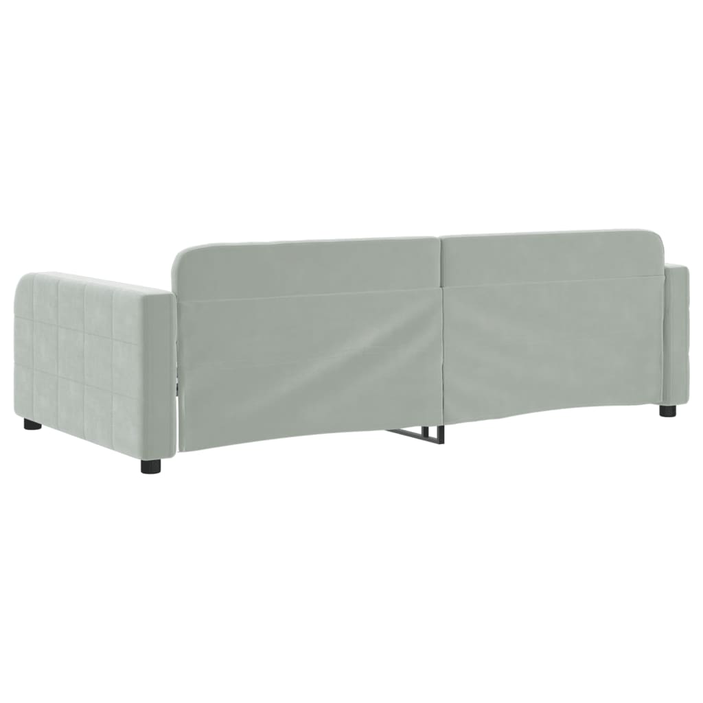 Letto da Giorno Grigio Chiaro 100x200 cm in Velluto