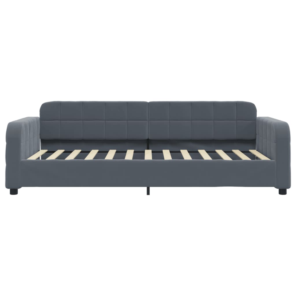 Letto da Giorno Grigio Scuro 100x200 cm in Velluto - homemem39