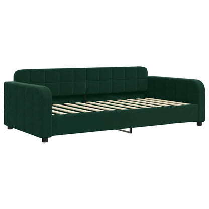 Letto da Giorno Verde Scuro 100x200 cm in Velluto
