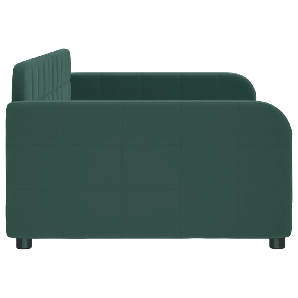 Letto da Giorno Verde Scuro 100x200 cm in Velluto