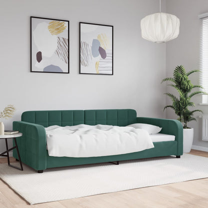 Letto da Giorno Verde Scuro 100x200 cm in Velluto