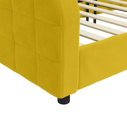 Letto da Giorno Giallo 100x200 cm in Velluto